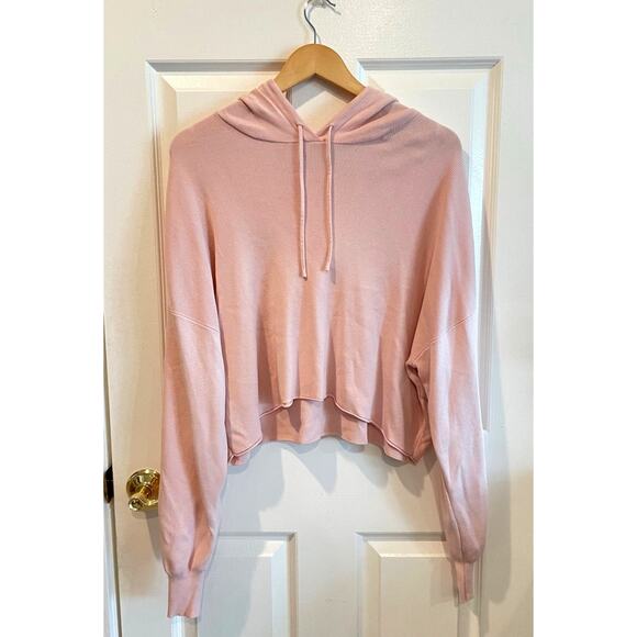 Zara Sweaters - Zara Soft Knit Cropped Hoodie Sweater Light Pink Pastel Size M